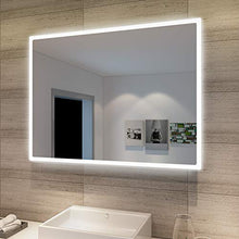 SONNI Specchio da Bagno Illuminato a LED, Specchio da Parete da Bagno 80 x 60cm Moderno, Bianco Freddo Impermeabile IP44 a Risparmio Energetico