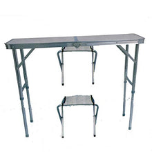 Soytich Tavolo Pieghevole Tavolo Campeggio con 2 Sedie Sedia Pieghevole Tavolo Tavolo da Valigia (Tavolo 90x60)