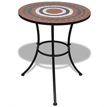 vidaXL Tavolo da Giardino con Mosaico 60 cm e 2 sedie Terracotta/Bianco