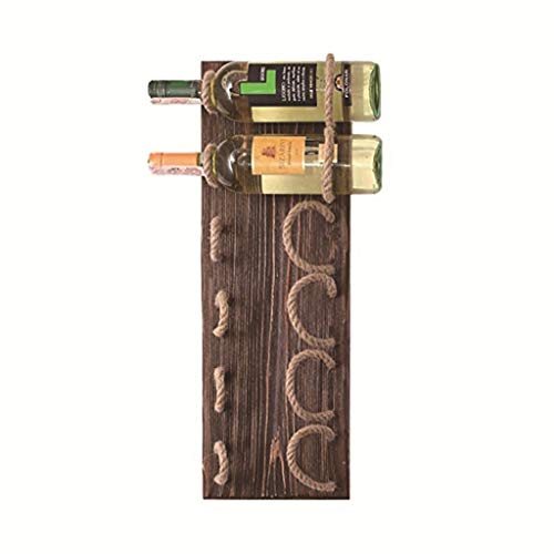 FPigSHS Porta Bottiglie da Vino Portabottiglie in Legno massello retrò Rack di stoccaggio Multifunzione a Parete Bar del Soggiorno Espositore per Vino Vintage Decorazione murale, W7.5 * H23.2 Pollici