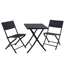 Vacchetti Giuseppe Set Giardino Tavolo e Sedie Pieghevoli, in Rattan e Alluminio, Marrone, per Balcone e Esterno
