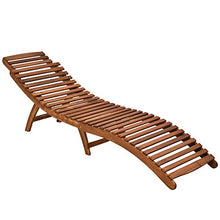 Outsunny Lettino Prendisole Richiudibile, Sdraio da Giardino in Legno Pieghevole con Materassino Bianco Crema 191x54x60.5cm