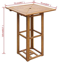 vidaXL Legno di Acacia Tavolo da Bar per Esterni Tavolo Bistrot Colazione