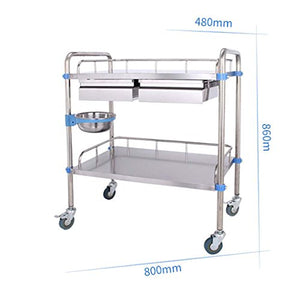 DHR- Carrello in acciaio inossidabile - Carrello multifunzione Carrello per la cura della bellezza Carrello per la conservazione multi-livello Carrello portaoggetti cassetti ristorazione trolley bagag