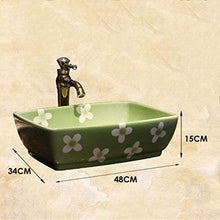 WEHOLY Lavabo in Resina Lavabo da Incasso Ovale in Pietra Naturale Lavabo Rettangolare Retro Creativo Jingdezhen Ceramica Hotel Lavabo antispruzzo