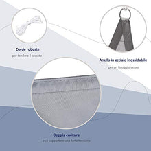Outsunny Vela Ombreggiante Triangolare, Tenda da Sole per Esterno in Poliestere Anti UV Traspirante 4x4x4m Grigio
