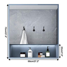 XWW Armadietto Porta Singola, Specchio da Bagno A Parete, Portaoggetti Multifunzione, Salvaspazio （Nero ， Blu）