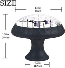Strisce floreali viola primavera dell'acquerello Pomelli per Porta Set di 4 Pomelli per Mobili Manopole per Cassetti Cucina Armadio Vetro