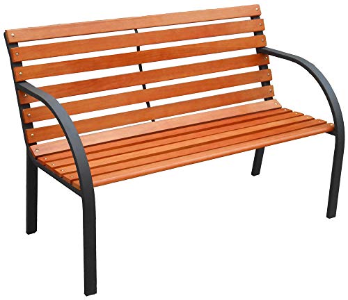 Bauer Panchina da Giardino Terrazzo 2 Posti in Acciaio e Legno Viale