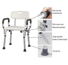 HYYDP Bagno Sgabello Sgabello Be applicable compatible for doccia da bagno |Sedia con spalliera laterale in lega di alluminio ad alta densità |Sgabello antiscivolo Be applicable compatible for il bagn