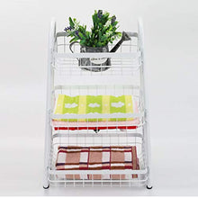 LYM &ripiano di stoccaggio Scaffalature Multifunzione Salotto Camera da Letto 3 Piani Mobile da appoggio Cucina da Cucina Rack per Frutta Cesto portaoggetti Bianco Scaffale di Finitura