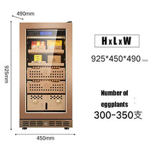 Humidor per Sigari, Termoelettrico, Sportello in Vetro, Posizionamento Libero, 2 Ripiani e 2 Cassetto in Cedro, Igrometro, Luce LED Interna