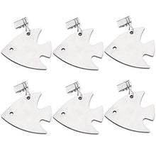 Pesi per tovaglia con clip, 6 pezzi, con clip, in acciaio inox, per giardino, ristorante, casa, all'aperto, picnic, resistente e antivento, per interni (pesci)