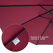 Outsunny Ombrellone Parasole Decentrato con Angolo Inclinabile da Giardino in Metallo, Poliestere Φ3×2.6m Rosso