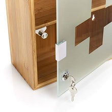 Philips Zeller 13594 Armadietto Pronto Soccorso in Legno di bambù e Vetro, 29x12x31 cm