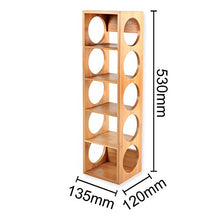 Gräfenstayn® 30543 cremagliera del vino CUBE - impilabile in legno di bambù per 5 bottiglie di vino per posizionare, collocazione o per montaggio a parete, ampliabile, Dimensioni 13,5x12x53 cm