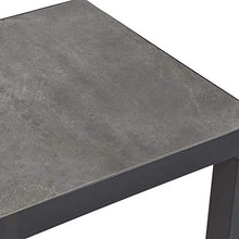 Gartentraum Tavolino in Alluminio Grigio con Piano in Ceramica - Tavolino Rano