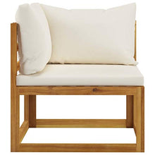 SKM Set Divani da Giardino 5 pz con Cuscini Crema in Legno Acacia (47kg)