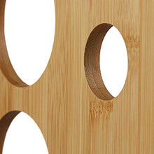 Relaxdays Portabottiglie da Terra per 6 Bottiglie, Cantina in bambù HLP 40x20x20 cm, Manico, Design Originale, Naturale, Legno, Marrone, 20x20x40 cm