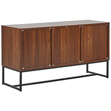 Beliani Credenza Colore Legno Scuro con Gambe in Metallo a 3 Ante 62 x 112 cm Nueva