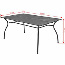 vidaXL Tavolo da Bistrot da Giardino con Rete in Acciaio 150x90x72 cm Tavolino