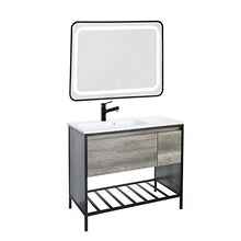 Siphonly Set di mobili da bagno | lavandino, mobiletto + specchio a LED | WC per ospiti | mobili da bagno con un ripiano sotto il cassetto in design moderno e intramontabile (90 cm)