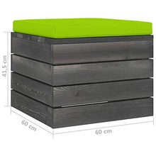 vidaXL Pouf da Giardino su Pallet 2 pz con Cuscini in Massello di Pino
