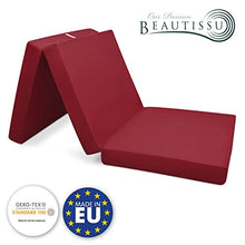 Beautissu Materasso da Campeggio Pieghevole - Materasso Pieghevole Ospiti - Campix 80x195 cm - Soffice Confortevole e Funzionale - Rosso - Materasso Traspirante in Microfibra - Lettino da Viaggio
