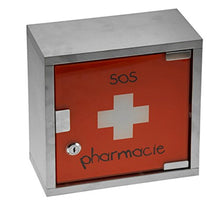 Incidenza Paris 44930 Armadietto Farmacia, Motivo SOS Farmacia Metallo Rosso 25 x 25 x 12 cm
