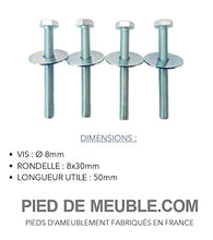 Générique PL300NR30 PL300NR30 - Gambe per letto/rete in metallo, diametro 30, altezza: 30 cm, colore: Nero