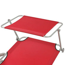 Lechnical Lettino,Lettino,Sdraio reclinabile con Parasole,Schienale Pieghevole e Regolabile, Leggero, lettini da Sole con tettuccio per Struttura in Acciaio da Giardino, Rosso