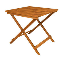 INTERBUILD Sydney Tavolo pieghevole in legno per patio, 75 x 75 x 73 cm, finitura in teak dorato
