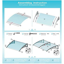 GuoWei Pensilina Tettoia per Porta, Copertura di Protezione Solare Trasparente UV Pioggia Neve, Riparo della Tenda del Portico del Patio del Giardino All'aperto (Color : Chiaro, Size : 80x160cm)