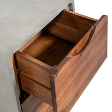 vidaXL Comodino in Cemento Tavolino da Notte Comò Arredo Cassettiera Mobiletto per Camera da Letto Arredamento Interni Legno Acacia