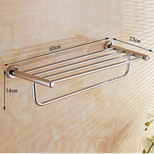 IRRDRU Portasciugamani da Cucina Mensola da Bagno 304 Acciaio Inossidabile da Parete a Doppio Strato con Barra Porta Asciugamani 60cm