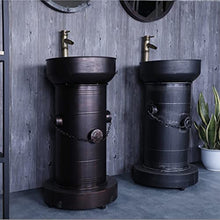 YRRA Autoportante Mobile Lavabo Bagno, Mobiletto Bagno Sottolavabo con Rubinetto e Scarico Stile Industriale,18,5"x 16,9" x 34,2",Mirror 60cm