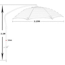 HXCD Compatto 2,1 m di Diametro Ombrellone Rotondo con sfalsamento Ombrellone a sbalzo da Giardino Manovella da Giardino Tenda da Sole per Esterni Tenda da Sole 360 °; Rotazione