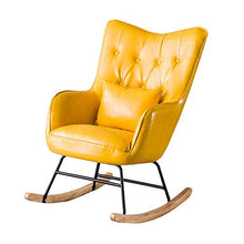 Hyy-yy, sedia da pranzo reclinabile a dondolo per soggiorno, camera da letto, balcone, sedie e gambe in metallo (colore giallo, dimensioni: 95 x 80 x 66 cm)