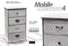 Gicos Mobile cassettiera Comodino comò in Legno 4 cassetti 39 * 26 * 64 cm Shabby Chic ILC-721908