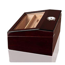 ZLMMY Legno Stash Box w/Storage - Caso Humidor Cigar, Humidor Cigar Box con igrometro e umidificatore, Rivestito Cedro portasigari Tenere 25 Cigars