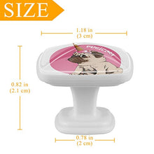 Set di 4 maniglie rotonde per armadio da cucina, credenza, cassettiera, cassettiera, con viti, per cucina, comò, armadietto, bagno, armadio Pugicorn Unicorno Cane Creativo