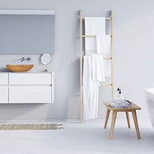 Relaxdays Mini Lavabo Rotondo & Massiccio, Lavandino in Bambù, senza Buco per Rubinetto, Design Bagno ∅43cm, legno