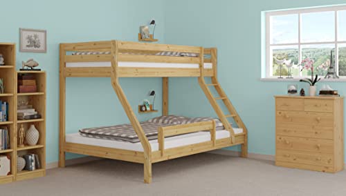 Erst-Holz Letto a Castello 3 piazze per materassi 140x200-90x200anche per Adulti in Pino 60.19-09-14