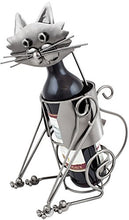 Brubaker Portabottiglie per Vino - Gatto - Decorazione in Metallo - Portabottiglie con Biglietto d'Auguri - Regalo del Vino