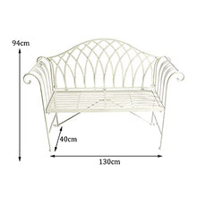 Sedia da Giardino in Metallo Semplice da Banco in Ghisa, Decorazione per Mobili in Metallo A 2 Posti per Patio Esterno, Facile da Montare, 130x40x94cm