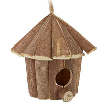 Relaxdays Casetta per Uccelli, Decorazione da Appendere, Legno Non Trattato,Balcone & Giardino, 16x16x16 cm, Naturale