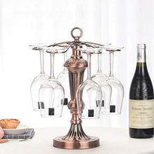 FCXBQ Creativo Portabottiglie in Ferro battuto Calice Armadio Bar Metallo Bronzo Portaoggetti in Vetro da Vino con 6 Ganci Rack