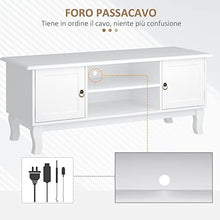 homcom Mobile Porta Tv Bianco Opaco Classico con Ante in Legno per TV 50'' 120×45×50.5cm
