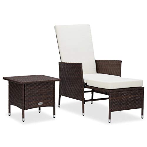 SKM Set Divani da Giardino 2 pz con Cuscini in Polyrattan Marrone (17.8kg)
