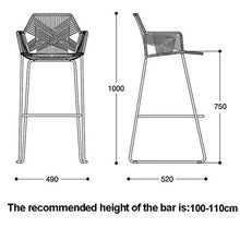 MANG Sgabelli da Bar Sgabello da Bar in Vimini E Rattan Sgabello da Bancone per Esterno da Esterno Sedia da Pranzo Vintage per Cucina Sgabelli da Pub, 580cm